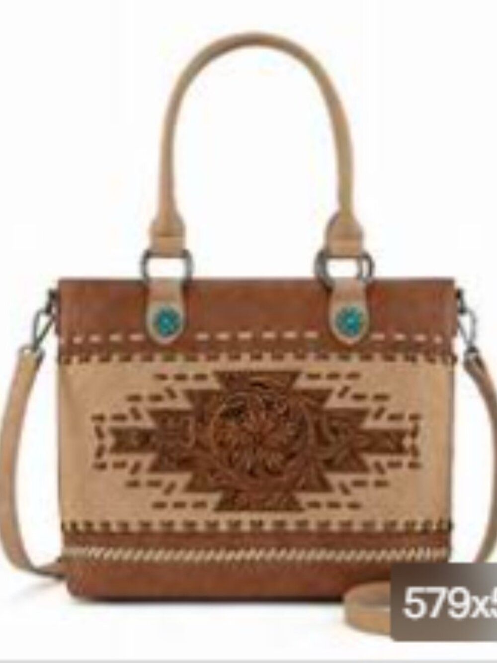 Montana West Tooled Aztec Concealed Carry Tote Brown NWT